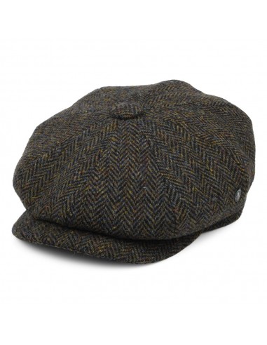 Casquette Gavroche en Harris Tweed Chiné Calotte Profonde forêt-bleu marine CITY SPORT Véritable concentré