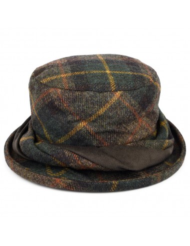 Chapeau Bob en Laine Britannique Tartan vert-multi FAILSWORTH Faites des économies