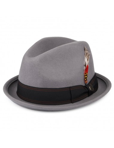 Chapeau Trilby en Laine Feutrée avec Bandeau noir Gain gris BRIXTON vous aussi creer 