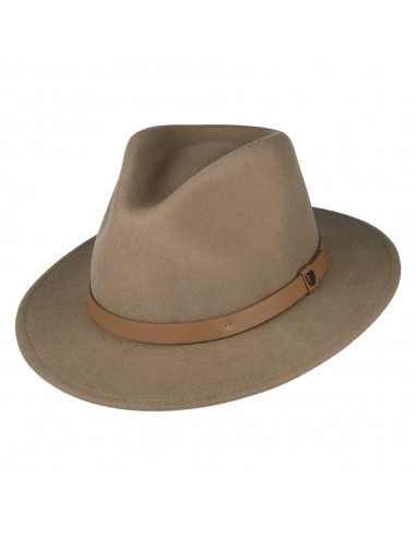 Chapeau Fedora en Laine Feutrée Messer sable du désert BRIXTON destockage