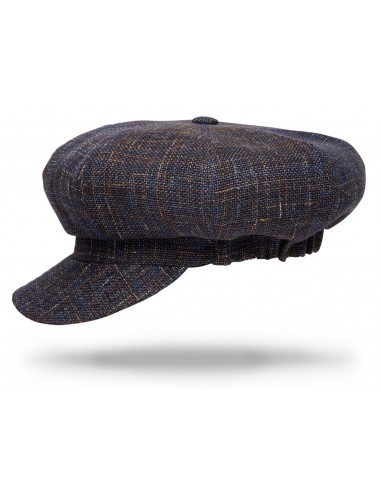 Newsboy Cap Brown Blue français