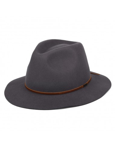 Chapeau Fedora en Laine Feutrée Wesley gris BRIXTON Profitez des Offres !