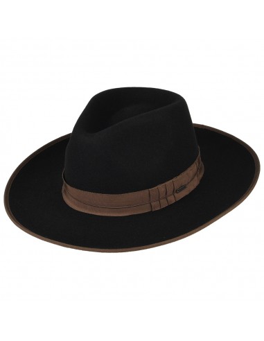 Chapeau Fedora en Laine Feutrée Reno noir-marron BRIXTON prix