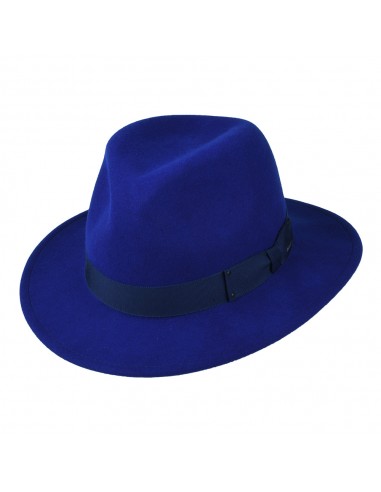 Chapeau Fedora Déformable Hydrofuge Curtis en Laine Feutrée bleu roi BAILEY store