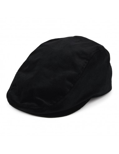 Casquette Plate en Velours Côtelé noir KANGOL français