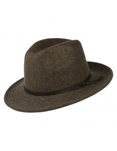 Chapeau Fedora Laine Feutrée Hydrofuge TWF1 Montana mélange de marrons TILLEY pas cher 