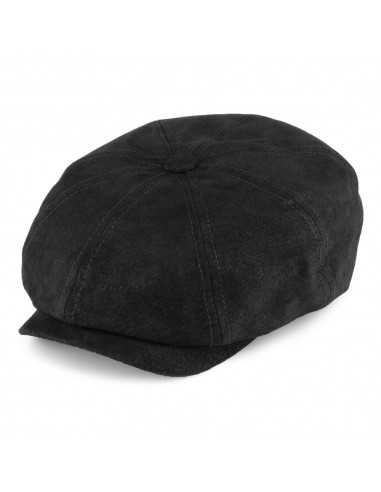 Casquette Gavroche en Cuir Hatteras noir STETSON Pour