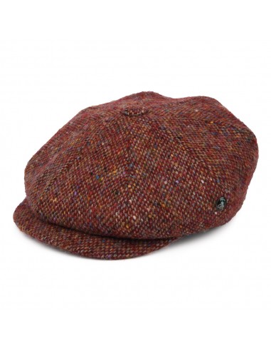 Casquette Gavroche en Tweed du Donegal Chiné Calotte Profonde vin-multi CITY SPORT outlet