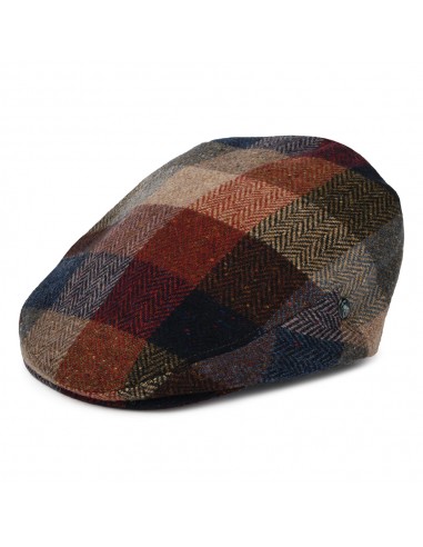 Casquette Plate en Tweed du Donegal Patch multicolore CITY SPORT en linge