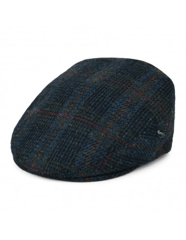 Casquette Plate en Harris Tweed à Carreaux bleu-bleu marine CITY SPORT pas cher chine