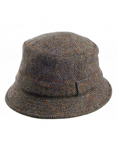 Chapeau Bob en Harris Tweed Grouse olive-bleu FAILSWORTH Venez découvrir notre 