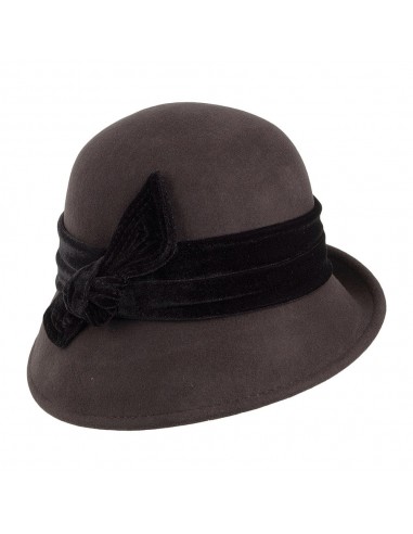 Chapeau Cloche en Laine Feutrée Bandeau en Velours Madeline chocolat SCALA sélection de produits