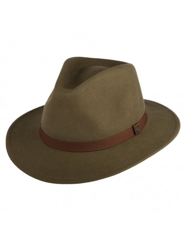 Chapeau Fedora en Laine Feutrée Pliable Messer marron clair BRIXTON la chaussure