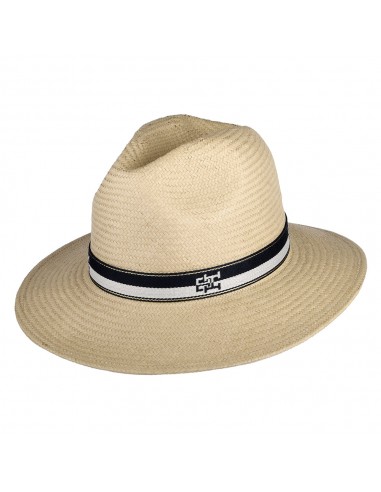 Chapeau Fedora en Paille Toyo Iconic Prep naturel TOMMY HILFIGER pas cher