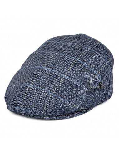 Casquette Plate en Coton Mélangé à Carreaux bleu marine-bleu CITY SPORT livraison gratuite