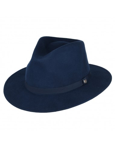 Chapeau Fedora en Laine Feutrée Pliable Messer bleu marine délavé BRIXTON plus qu'un jeu 