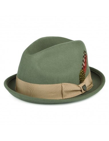 Chapeau Trilby en Laine Feutrée Gain olive BRIXTON Le MVP de beaucoup