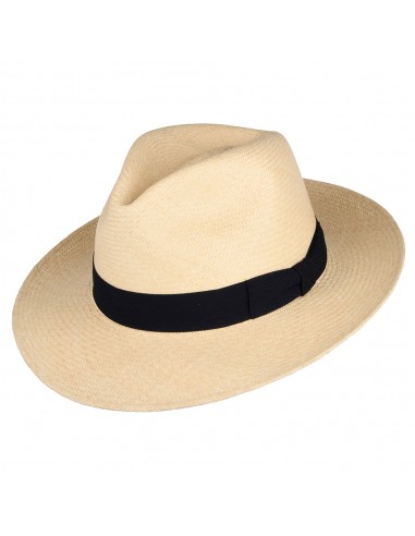 Chapeau Fedora Panama à Bord Baissé naturel-bleu marine FAILSWORTH Livraison rapide