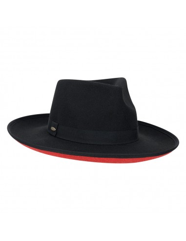 Chapeau Fedora Rancher Dillane noir-rouge SCALA la colonne vertébrale