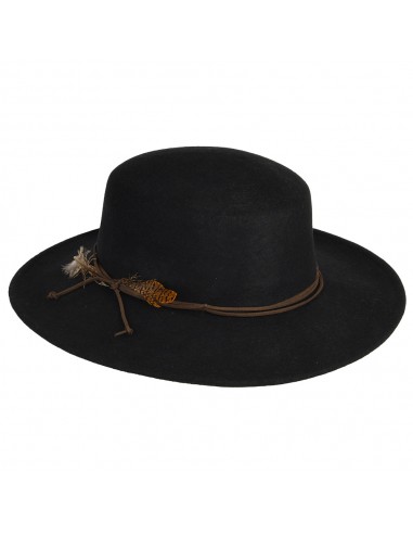 Chapeau Canotier en Laine Feutrée Dunia noir SCALA 50-70% off 