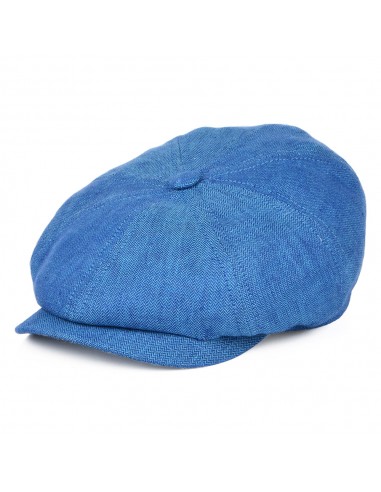 Casquette Gavroche en Lin à Chevrons Hatteras bleu STETSON Fin de série