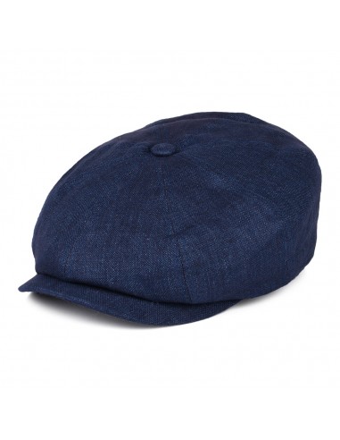 Casquette Gavroche en Lin Chiné Hatteras bleu marine STETSON des créatures d'habitude