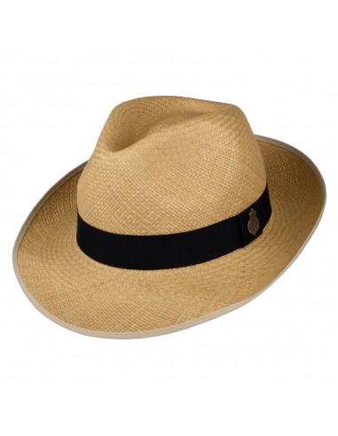 Chapeau Fedora Panama avec Bandeau bleu marine Classic Preset naturel CHRISTYS sélection de produits