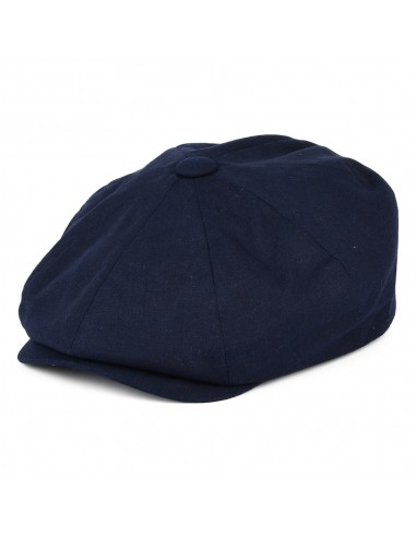 Casquette Gavroche à 8 Pans en Coton et Lin bleu marine CHRISTYS en linge