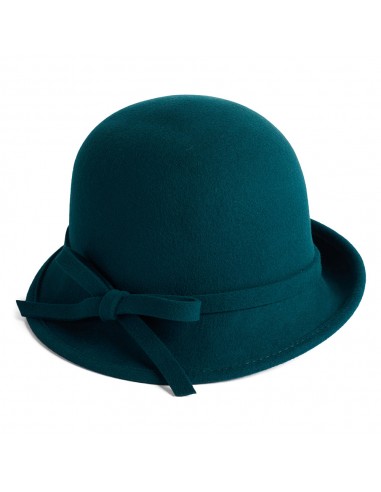 Chapeau Cloche en Laine Feutrée avec Nœud bleu sarcelle FAILSWORTH ouvre sa boutique