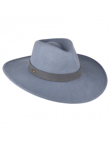 Chapeau Fedora Safari en Laine Feutrée Inaki bleu glacé SCALA le des métaux précieux