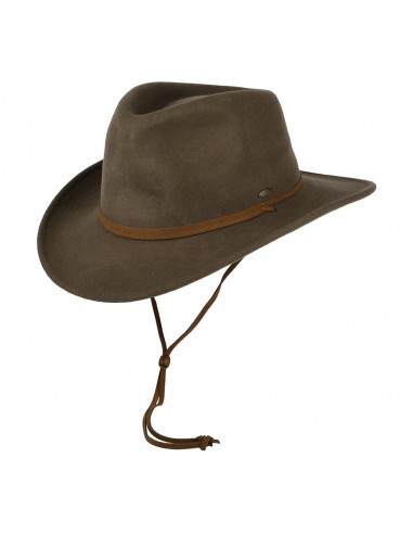 Chapeau Australien Déformable en Laine Feutrée Hydrofuge Avec Protège-Oreilles khaki SCALA shop