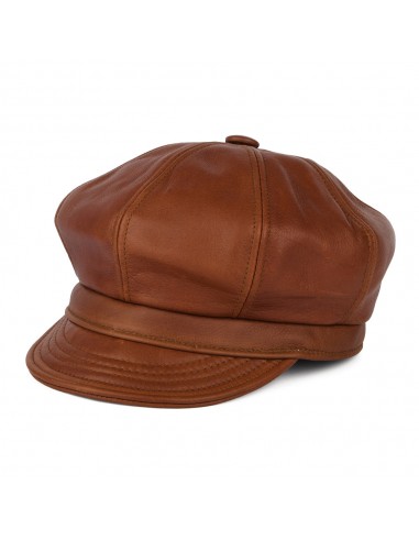 Casquette Gavroche en Cuir Vintage marron NEW YORK HAT COMPANY 2023