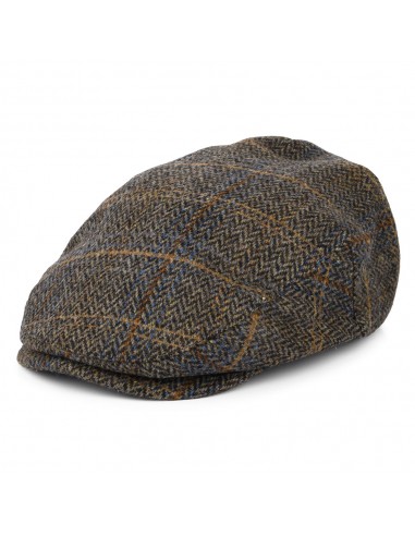 Casquette Plate à Carreaux et Chevrons Hooligan noir délavé-marron BRIXTON soldes