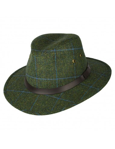 Chapeau Fedora Hydrofuge à Carreaux Huntsman vert-bleu FAILSWORTH sur le site 