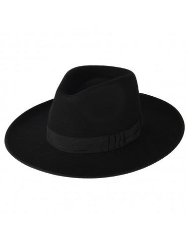 Chapeau Fedora en Laine Feutrée Reno noir BRIXTON de pas cher