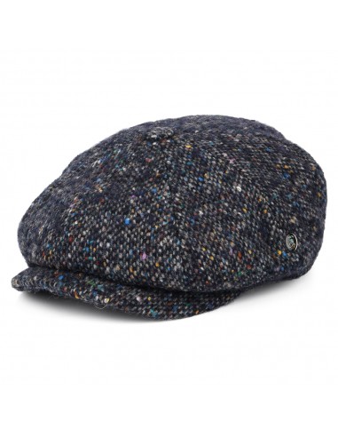 Casquette Gavroche en Tweed du Donegal Chiné Calotte Profonde bleu marine-multi CITY SPORT de la marque