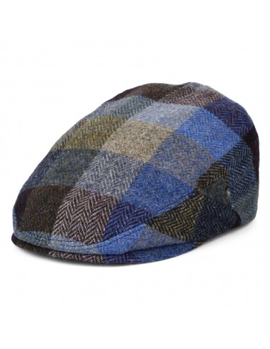 Casquette Plate en Tweed du Donegal Patch à Chevrons bleu-vert CITY SPORT les ligaments