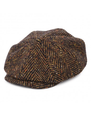 Casquette Gavroche en Laine Vierge à Chevrons Hatteras bleu marine-cognac STETSON Les magasins à Paris et en Île-de-France