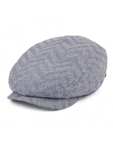 Casquette Plate Jacquard à Chevrons Driver bleu clair STETSON Dans la société mordern