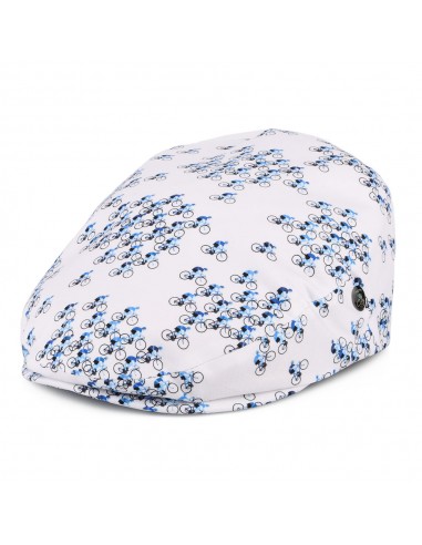 Casquette Plate en Coton Tour de Vélo blanc-bleu CITY SPORT 2023