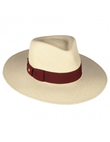 Chapeau Fedora Panama Chatsworth naturel-bordeaux FAILSWORTH français