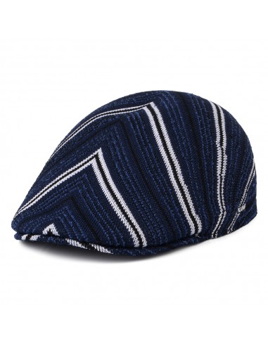 Casquette Plate en Tropic à Rayures Diagonales 507 bleu marine KANGOL en ligne