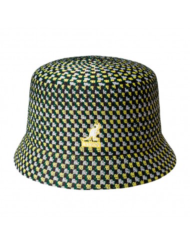 Chapeau Bob Bin en Tropic Geo Board vert-jaune KANGOL la colonne vertébrale