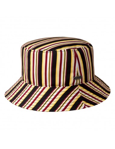 Chapeau Bob 70s Stripe noir-vin-jaune KANGOL Pour