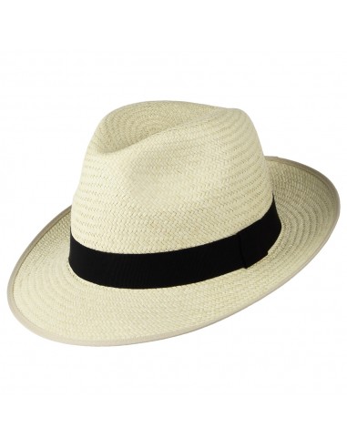 Chapeau Fedora Panama avec Bandeau noir Bexley semi-décoloré CHRISTYS Economisez 