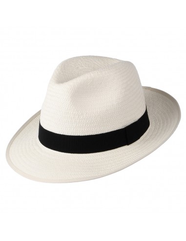 Chapeau Fedora Panama avec Bandeau noir Bexley décoloré CHRISTYS plus qu'un jeu 