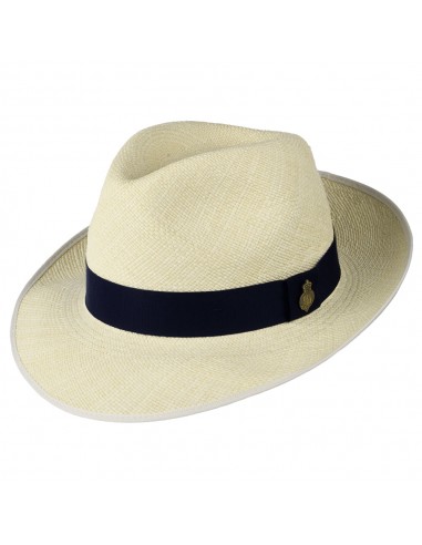 Chapeau Fedora Panama avec Bandeau bleu marine Classic Preset semi-décoloré CHRISTYS acheter en ligne