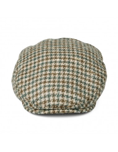 Casquette Plate en Soie et Laine Vierge Pied-de-Poule Kent beige STETSON commande en ligne