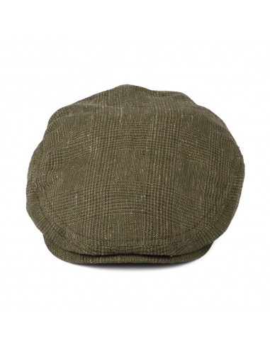 Casquette Plate en Lin et Soie Prince-de-Galles Kent olive STETSON Les êtres humains sont 