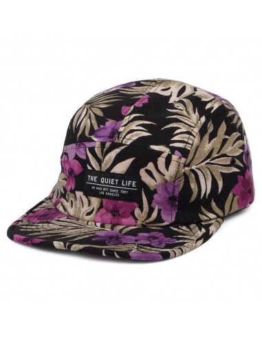 Casquette 5 Panel Floral en Coton Bio noir-violet THE QUIET LIFE solde